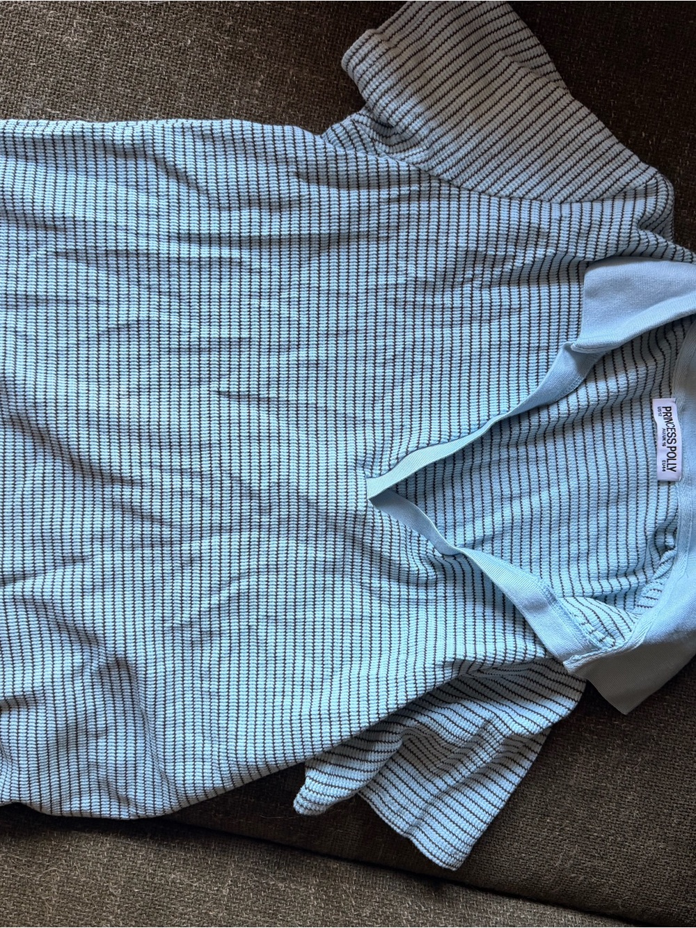 Light Blue Striped Women’s Polo Shirt